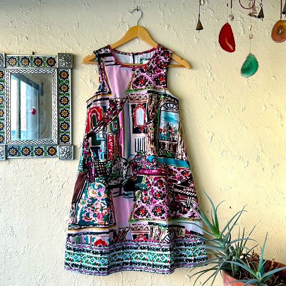 Anthropologie Watercolor Shift Dress with Pockets💕 size XS - Picture 2 of 11